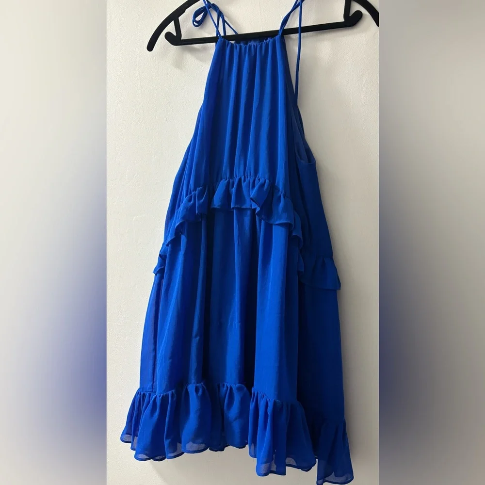 PINCH Blue Ruffled Halter Dress - Picture 1 of 3